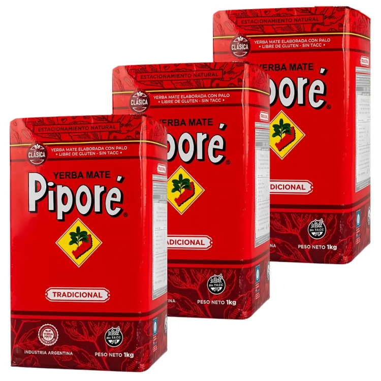 Zestaw Yerba Mate Pipore Tradicional Elaborada 3x1kg 3kg