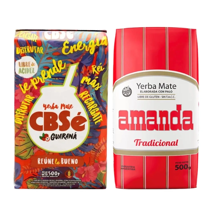 Yerba Mate CBSe Energia Guarana + Amanda Elaborada 2x500g