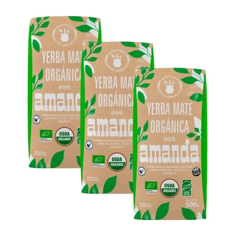 Zestaw Yerba Mate Amanda Bio Organica (Organiczna) 3x500g 1,5kg