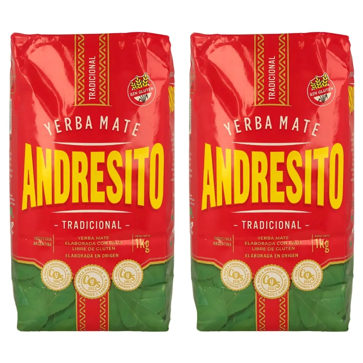 Yerba Mate Andresito Elaborada Tradicional Con Palo 2x1kg 2kg