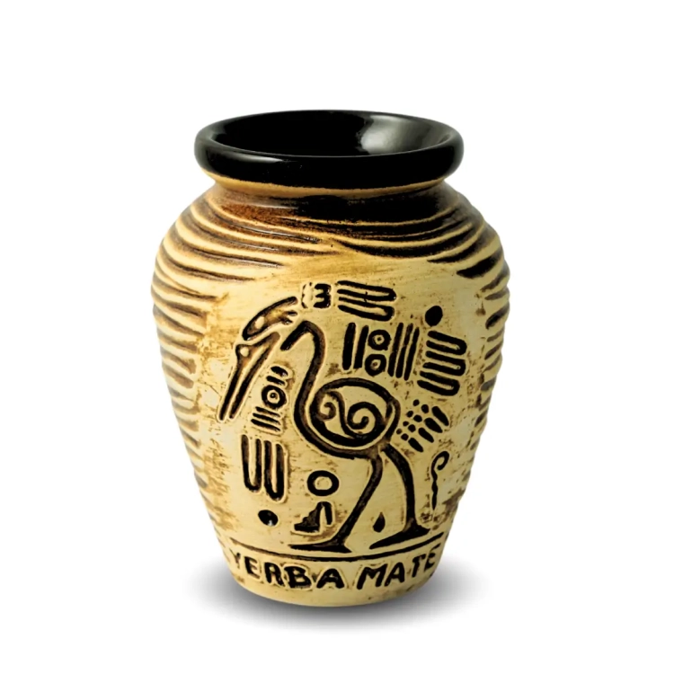 Matero Ceramiczne do Yerba Mate Aztek Brązowe 280ml