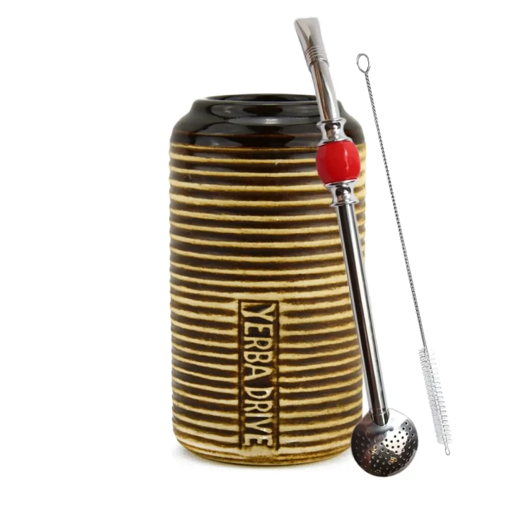 Zestaw do Yerba Mate Matero Ceramiczne Drive Samochodowe 280ml + Bombilla