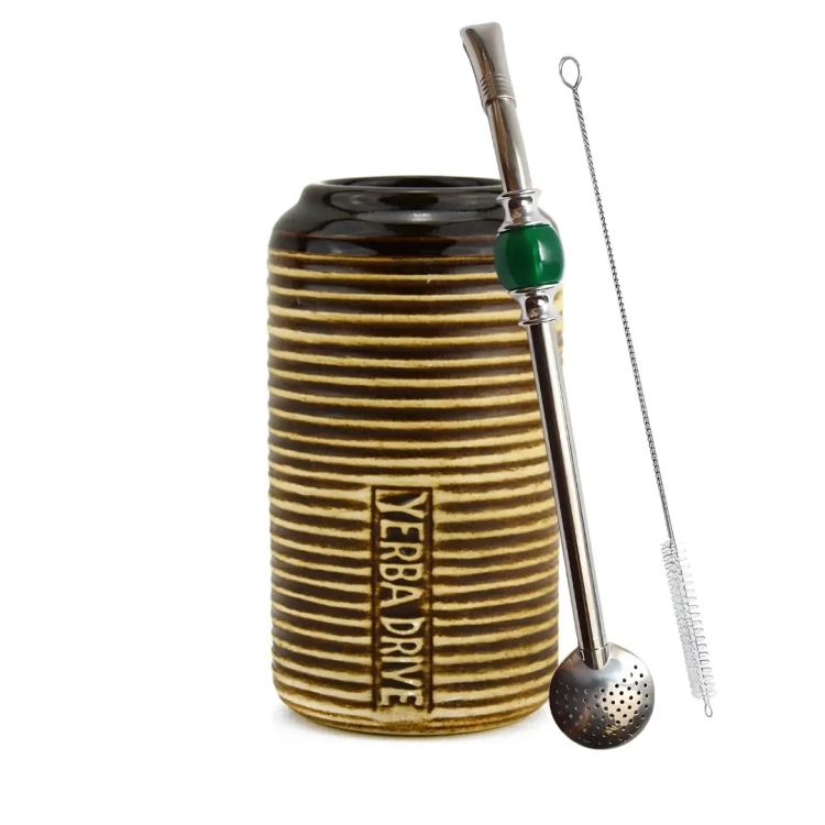Zestaw do Yerba Mate Matero Ceramiczne Drive Samochodowe 280ml + Bombilla