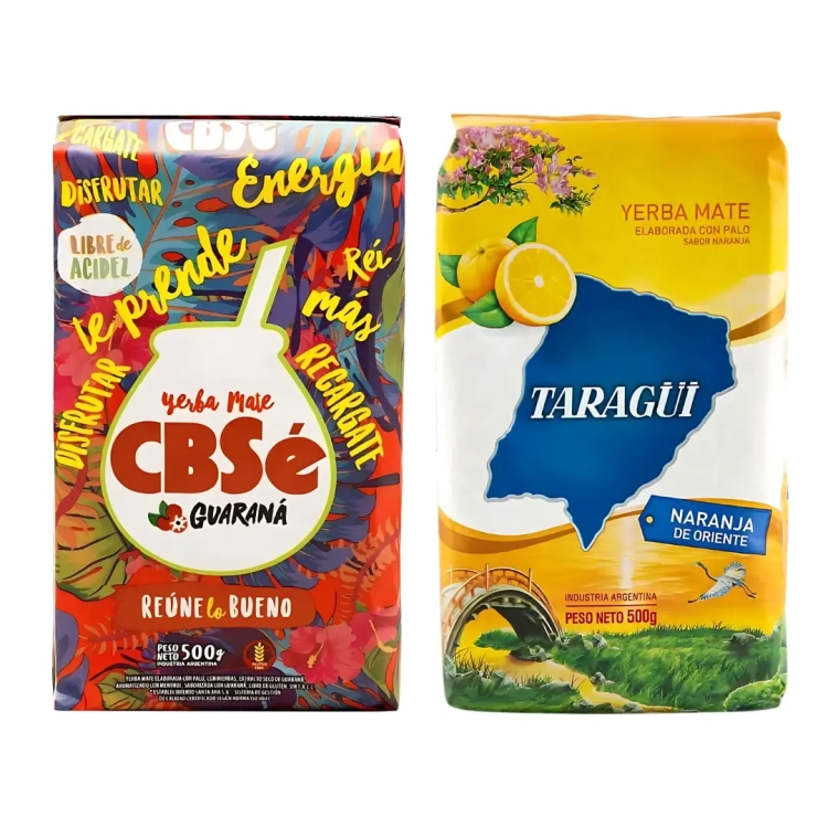 Zestaw Yerba Mate CBSe Energia Guarana + Taragui Naranja 2x500g 1kg