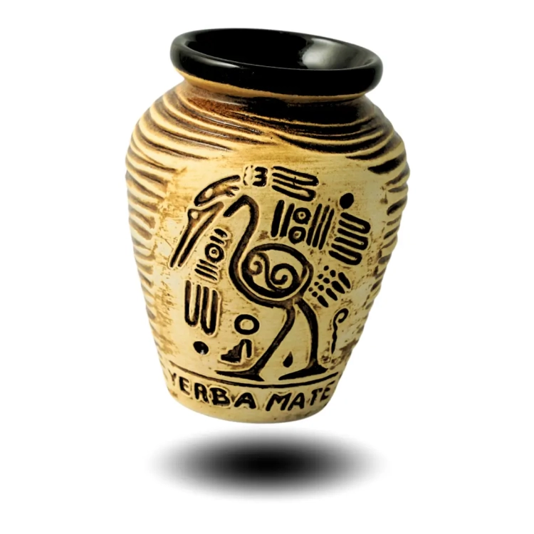 Matero Ceramiczne do Yerba Mate Aztek Brązowe 280ml