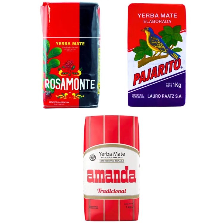 Yerba Mate Amanda Rosamonte Pajarito 3x1kg 3kg MIX
