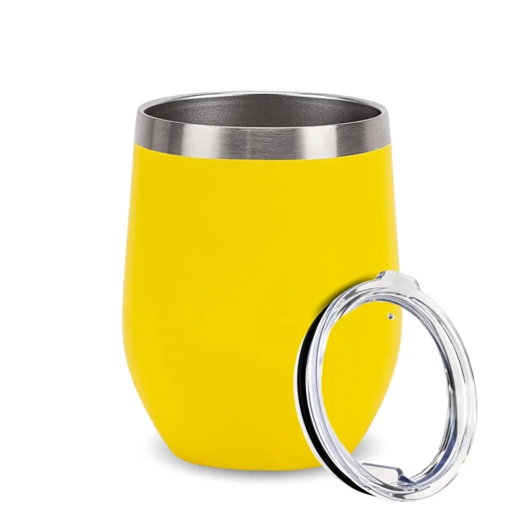 Matero Kubek do Yerba Mate TermoLid - Żółte 350ml z pokrywką