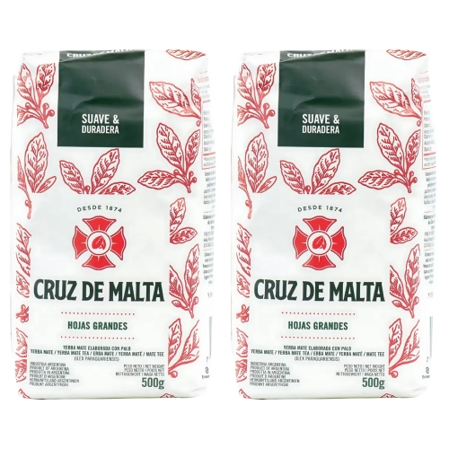 Yerba Mate Cruz de Malta Elaborada Con Palo Tradicional 2x500g 1kg