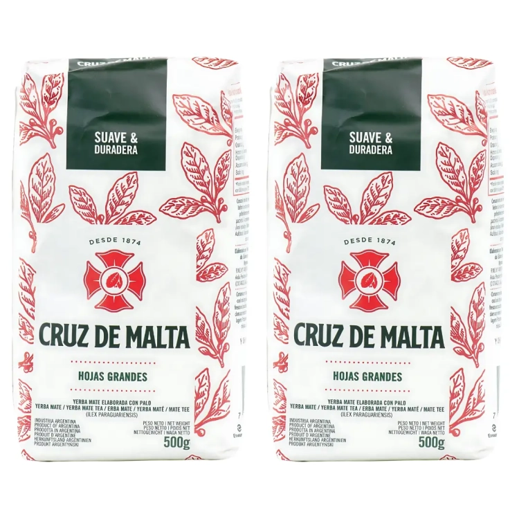Yerba Mate Cruz de Malta Elaborada Con Palo Tradicional 2x500g 1kg