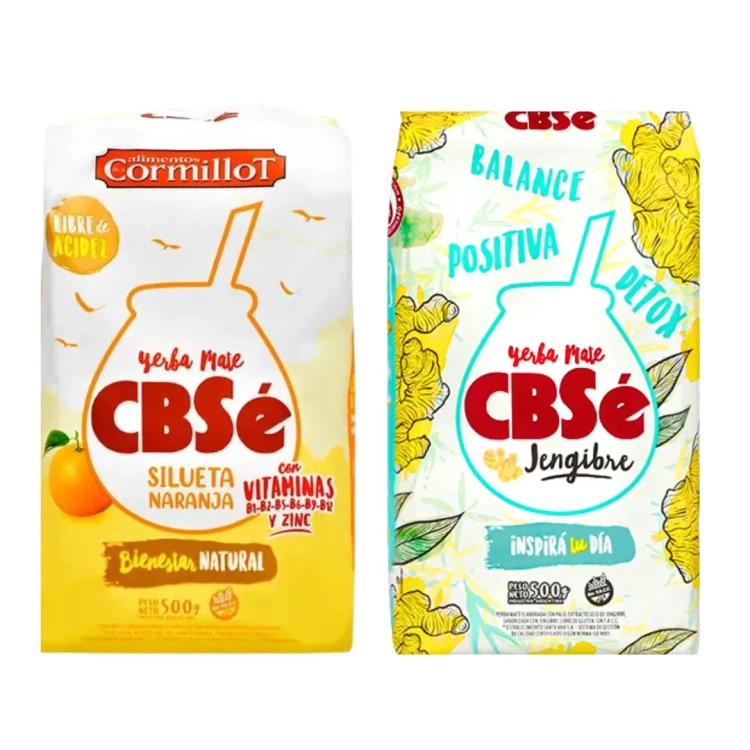 Zestaw Yerba Mate CBSe Silueta Naranja + Jengibre 2x500g 1kg