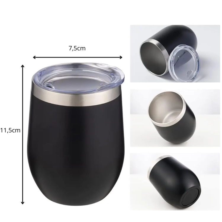 Matero  Yerba Mate TermoLid - Czarne 350ml z pokrywką