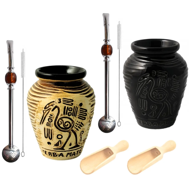 Zestaw do Yerba Mate Matero AZTEK + Bombilla DLA DWOJGA