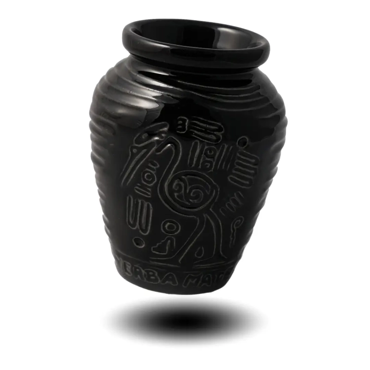 Matero do Yerba mate Ceramiczne Czarne AZTEK 280ml