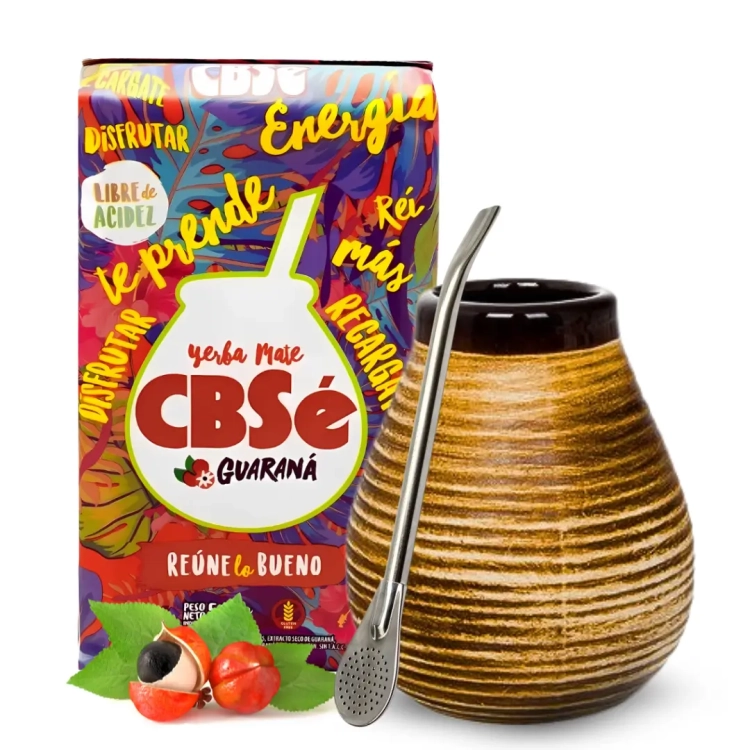 Zestaw Yerba Mate CBSe Energia Guarana + Tykwa  Matero + Bombilla.webp