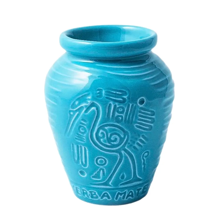 Matero do Yerba Mate Ceramiczne AZTEK 280 ml - Niebieskie.webp