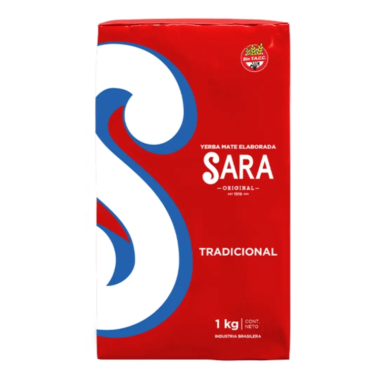 Yerba Mate Sara Roja Tradicional Elaborada 1kg.webp