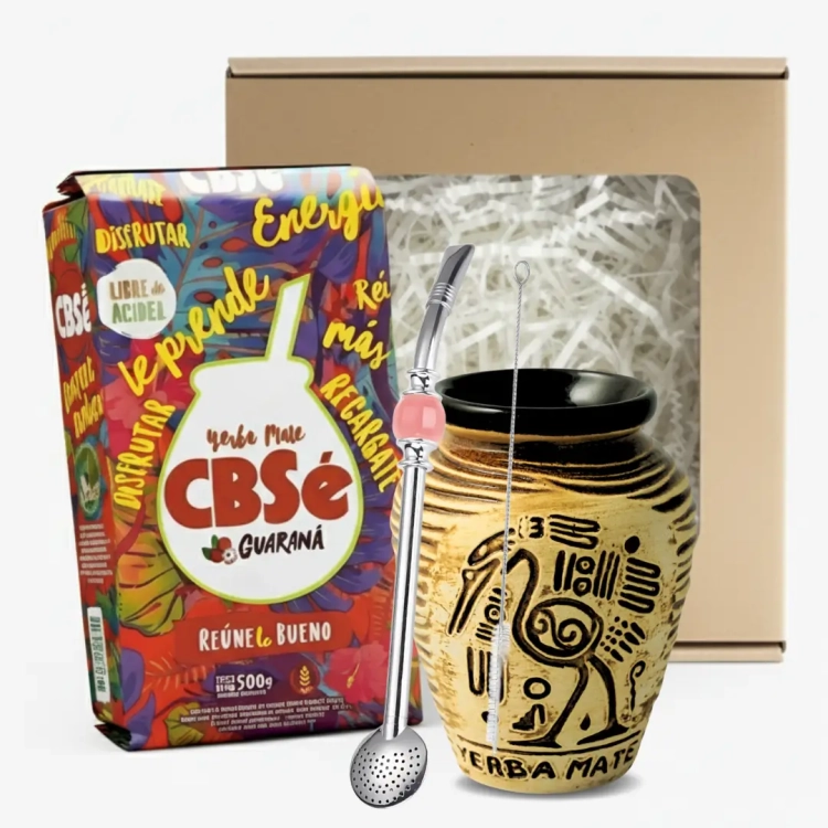 Zestaw Prezentowy Yerba Mate CBSe Energia Guarana + Matero Bombilla.webp