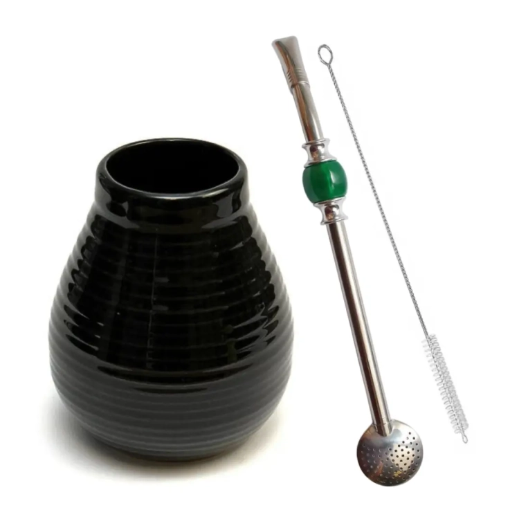 Zestaw Yerba Mate Matero Tykwa Czarna + Bombilla.webp