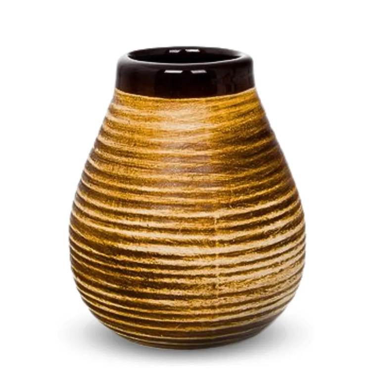 Tykwa do Yerba Mate Ceramiczna Szkliwiona Miodowa 350ml.webp