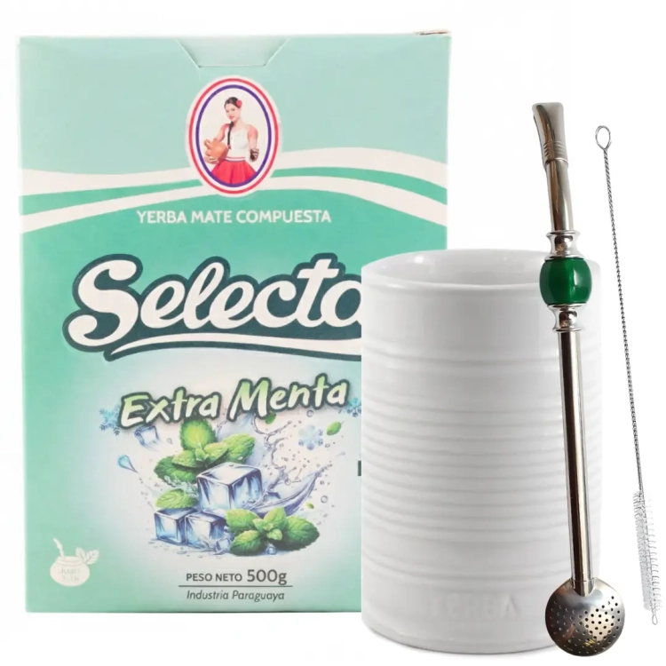 Zestaw Startowy Yerba Mate Selecta Extra Menta + Matero Bombilla.webp
