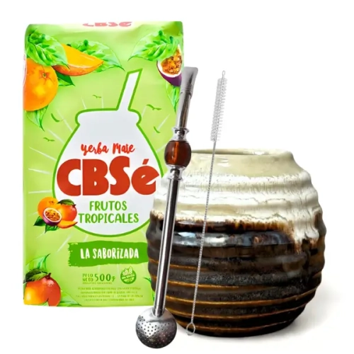 Startowy Zestaw Yerba Mate CBSe Mango, Marakuja + Tykwa i Bombilla.webp