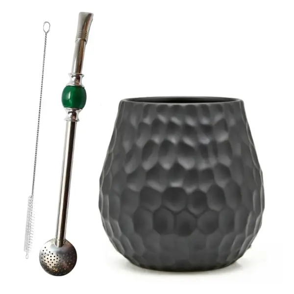 Zestaw Matero Ceramiczne do Yerba Mate Plaster Miodu  Bombilla.webp