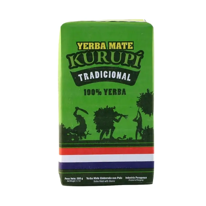 Yerba Mate Kurupi Tradicional Con Palo Elaborada 0,5kg.webp