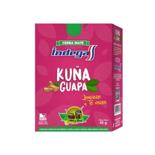 Próbka Yerba Mate Indega Kuña Guapa – 40 g (Imbir i Zielona Herbata).webp