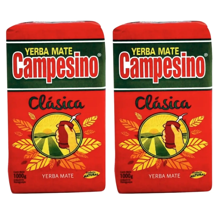 Zestaw Yerba Mate Campesino Clasica Elaborada 2x1kg 2kg.webp
