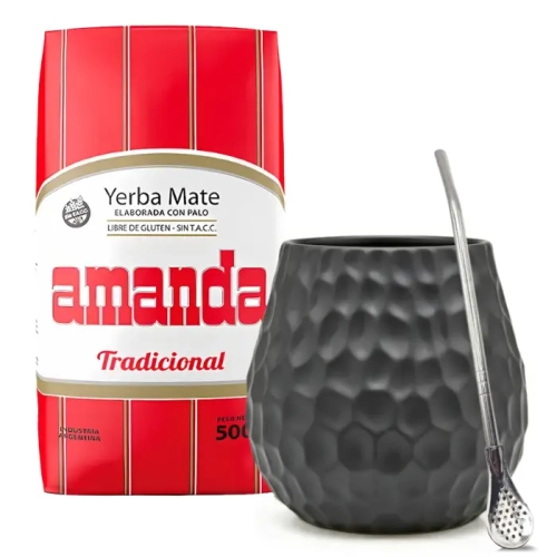 Zestaw Startowy! Yerba Mate Klasyczna Amanda + Matero i Bombilla.webp