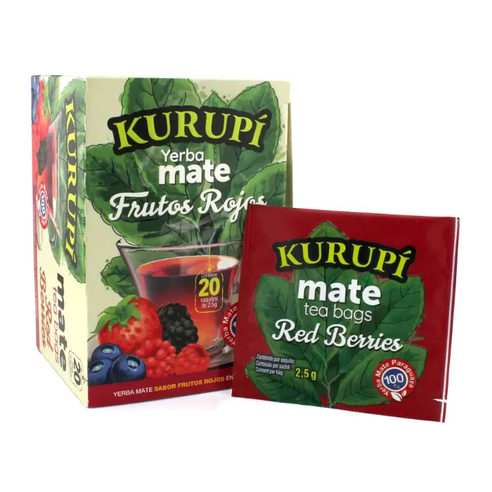 Yerba Mate Kurupi Red Berries w saszetkach 20x2,5g Cocido CZERWONE OWOCE.webp