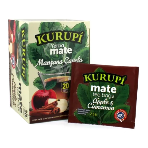 Ekspresowa Yerba Mate Kurupi w saszetkach 20x2,5g Cocido Jabłko Cynamon (1).webp