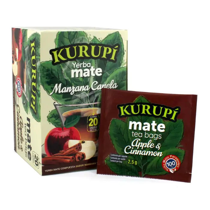 Ekspresowa Yerba Mate Kurupi w saszetkach 20x2,5g Cocido Jabłko Cynamon (1).webp