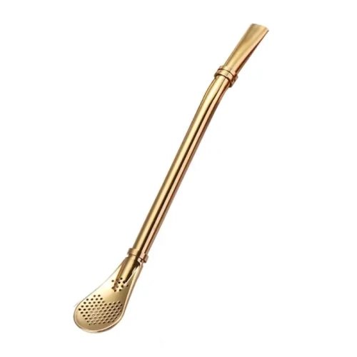 Bombilla Esencia do Yerba Mate – Złota 15,5 cm.webp