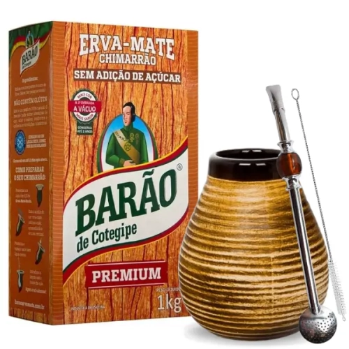 Zestaw Startowy Yerba Mate Premium – Barao Chimarrao 1kg + Tykwa Bombilla.webp