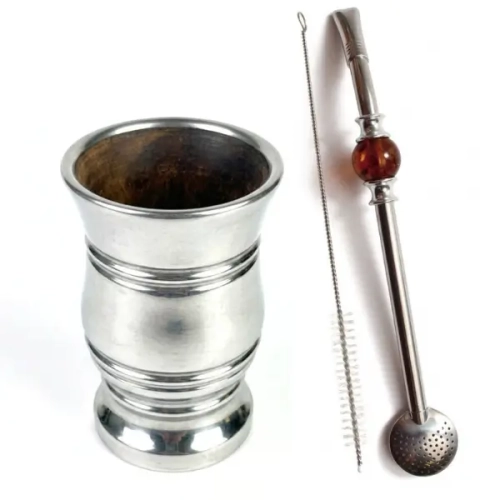 Zestaw Matero Yerba Mate Kubek Palo Santo 250ml + Bombilla INOX i Czyścik.webp