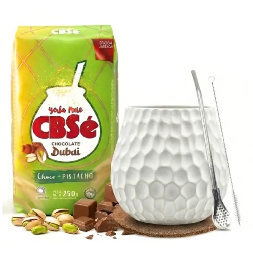 Zestaw na start Yerba Mate CBSe Dubajska Czekolada + Matero Bombilla.webp