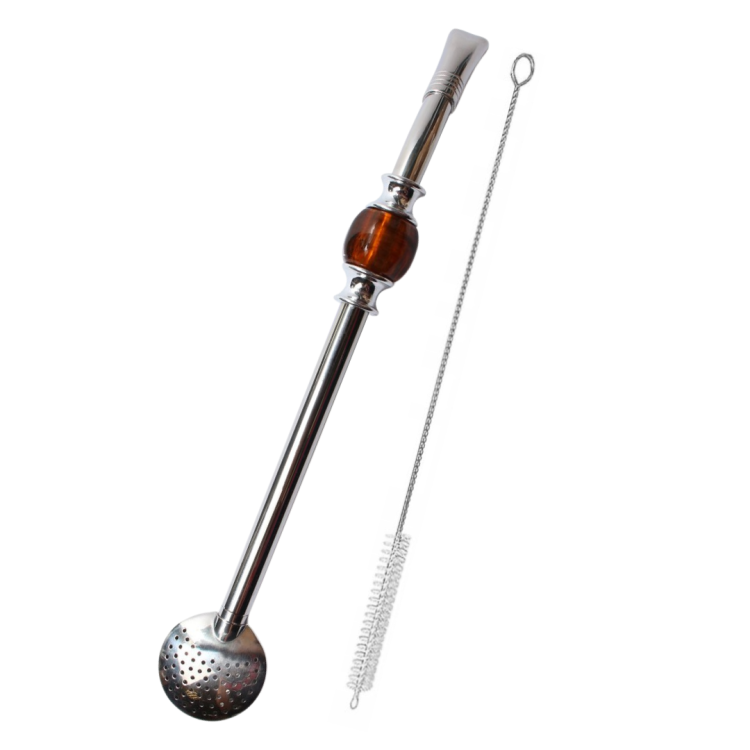 Bombilla z kamieniem - Bursztynowa 21cm