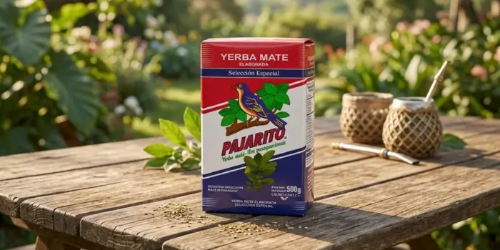Pajarito Selección Especial 500g – markowe opakowanie yerba mate na tle natury
