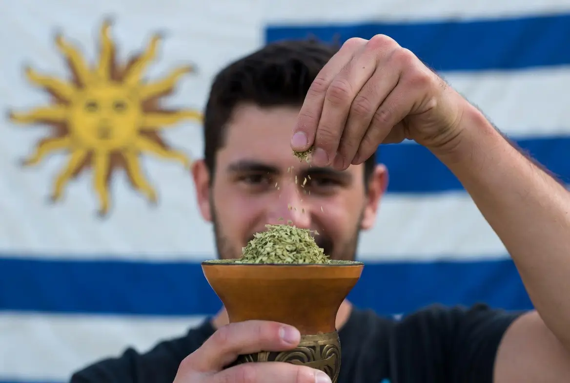 Wsypywanie urugwajskiej yerba mate do matero